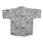 MAXX Mens Grey Patterned Casual Shirt S Cotton Short Sleeve Button Collar