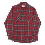 WRANGLER Mens Red & Black Plaid Cotton Blend Shirt S Classic Fit Casual Workwear