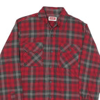 WRANGLER Mens Red & Black Plaid Cotton Blend Shirt S Classic Fit Casual Workwear
