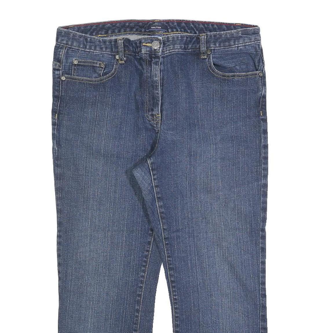 NAUTICA Womens Jeans Blue Regular Straight Denim Medium W34 L24 Zip Cotton Blend