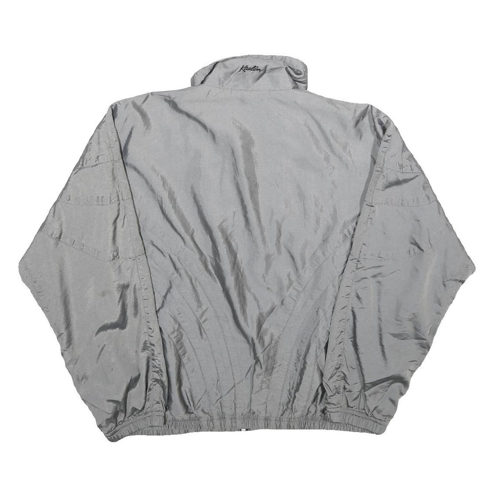 KAELIN Womens Grey Nylon Jacket S Zip Plain Lightweight Polyester