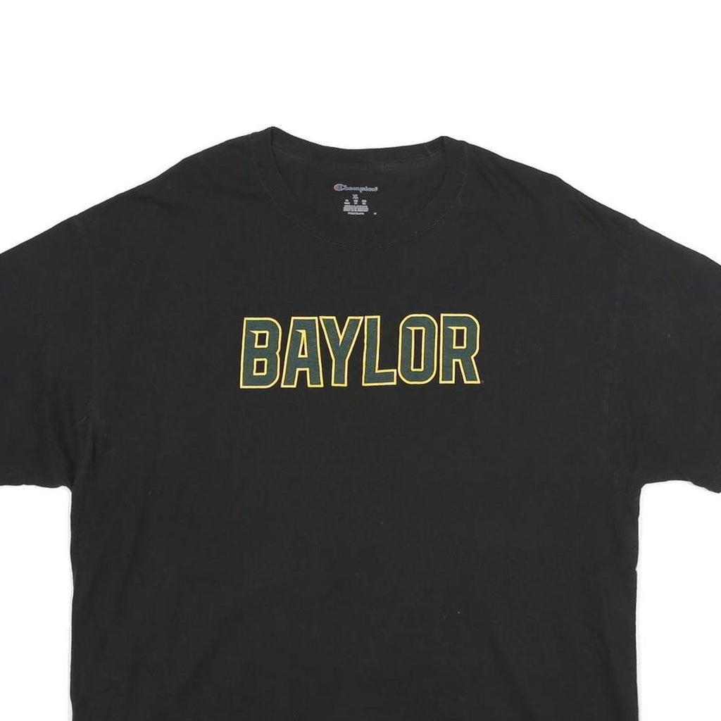 CHAMPION Mens Black Baylor Graphic T-Shirt XL Short Sleeve Crew Neck Collegiate