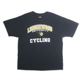 Russsel Mens Black Lindenwood University Cycling Graphic T-Shirt XL Crew Neck