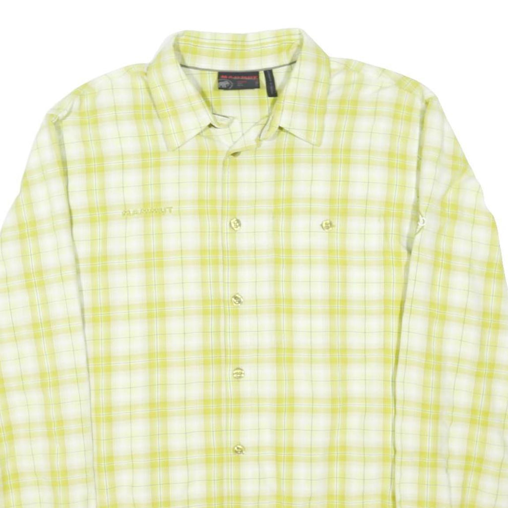 MAMMUT Mens Yellow & White Checked Shirt M Lightweight Outdoor Polyamide Blend