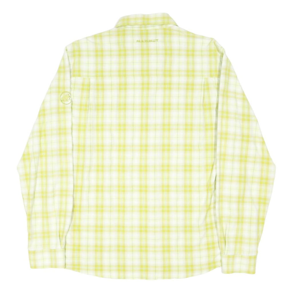MAMMUT Mens Yellow & White Checked Shirt M Lightweight Outdoor Polyamide Blend