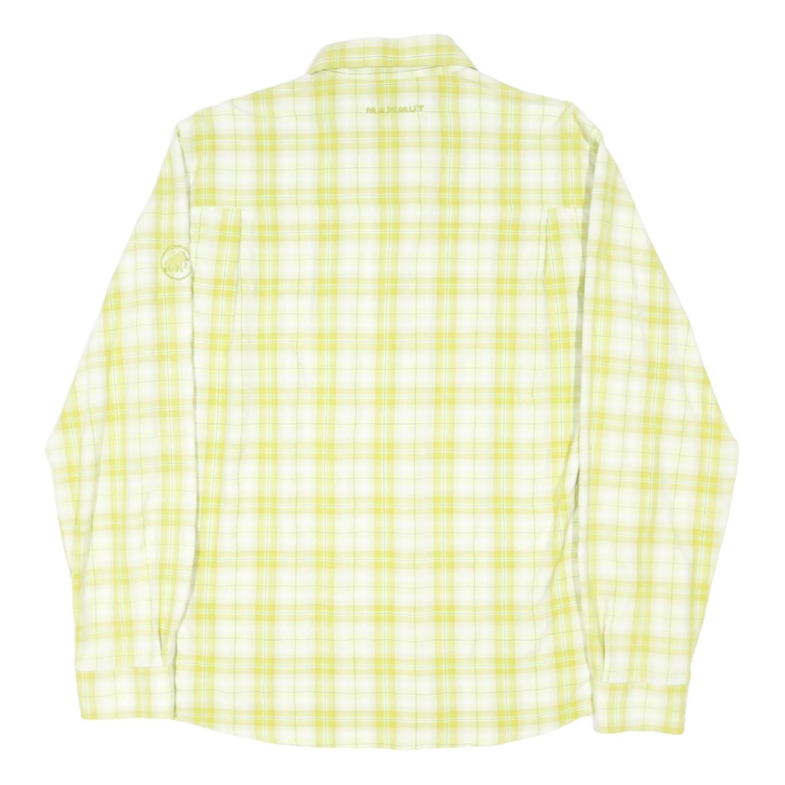 MAMMUT Mens Yellow & White Checked Shirt M Lightweight Outdoor Polyamide Blend
