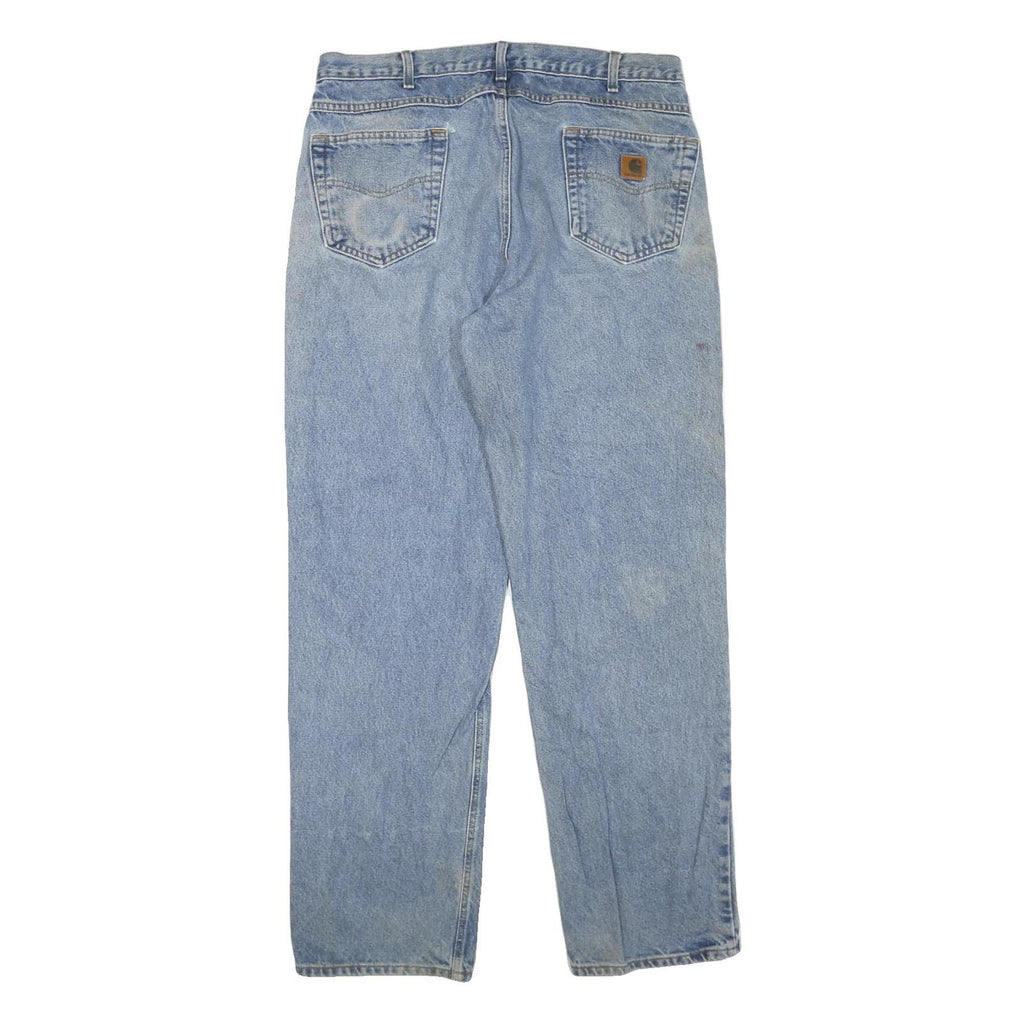 CARHARTT Mens Jeans Blue Regular Straight Denim Medium W38 L34 Classic Zip