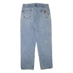 CARHARTT Mens Jeans Blue Regular Straight Denim Medium W38 L34 Classic Zip