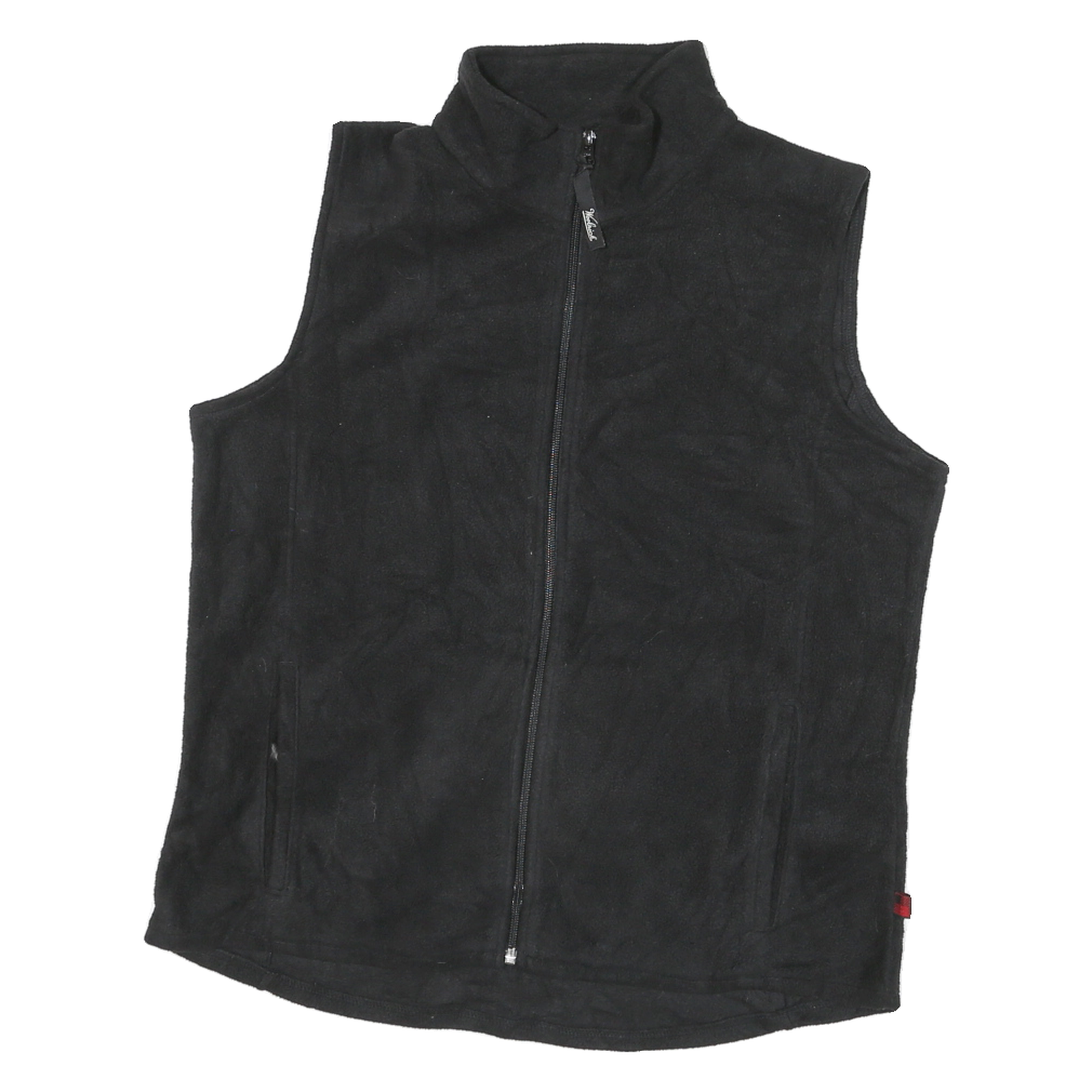 WOOLRICH Womens Black Sleeveless Zip Jacket L Polyester Blend Casual Outerwear