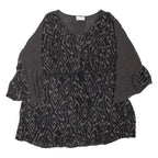 GHOST Womens Printed Blouse Black Crazy Pattern L