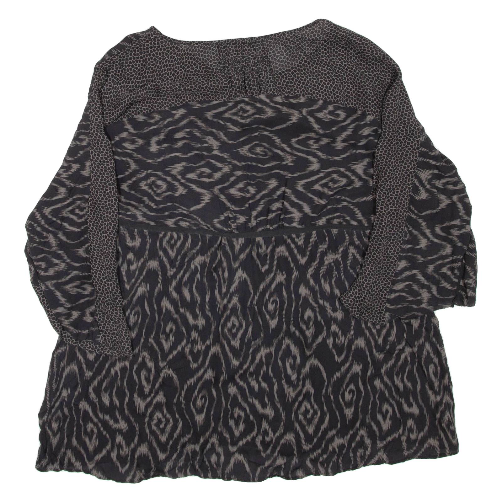 GHOST Womens Printed Blouse Black Crazy Pattern L