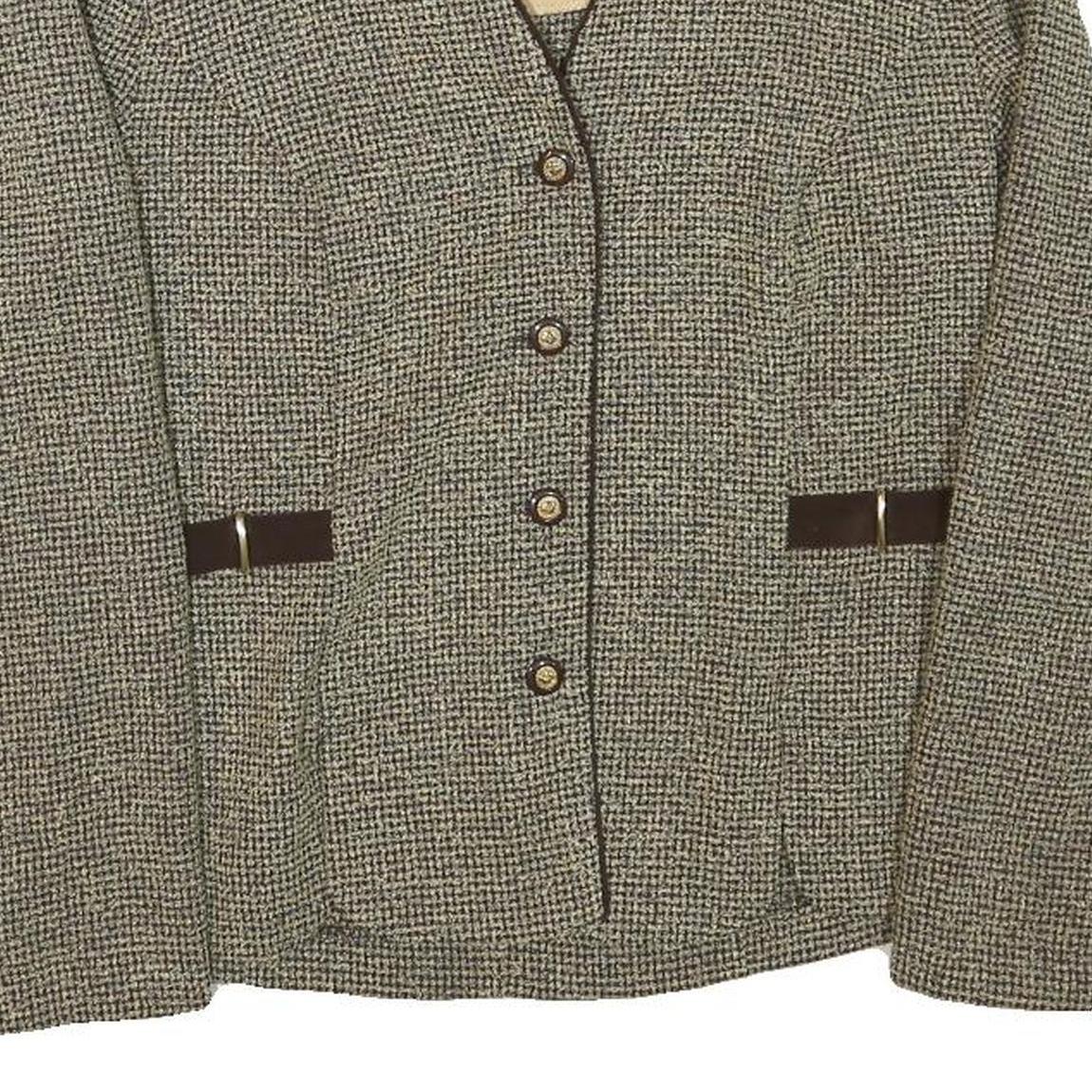 MISS DORHY Womens Brown & Cream Textured Jacket S Polyester Blend Button Closure