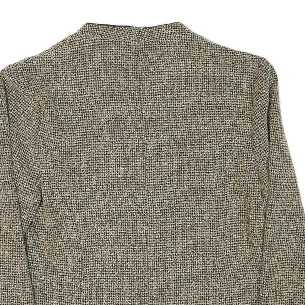 MISS DORHY Womens Brown & Cream Textured Jacket S Polyester Blend Button Closure