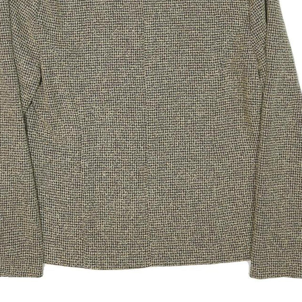 MISS DORHY Womens Brown & Cream Textured Jacket S Polyester Blend Button Closure