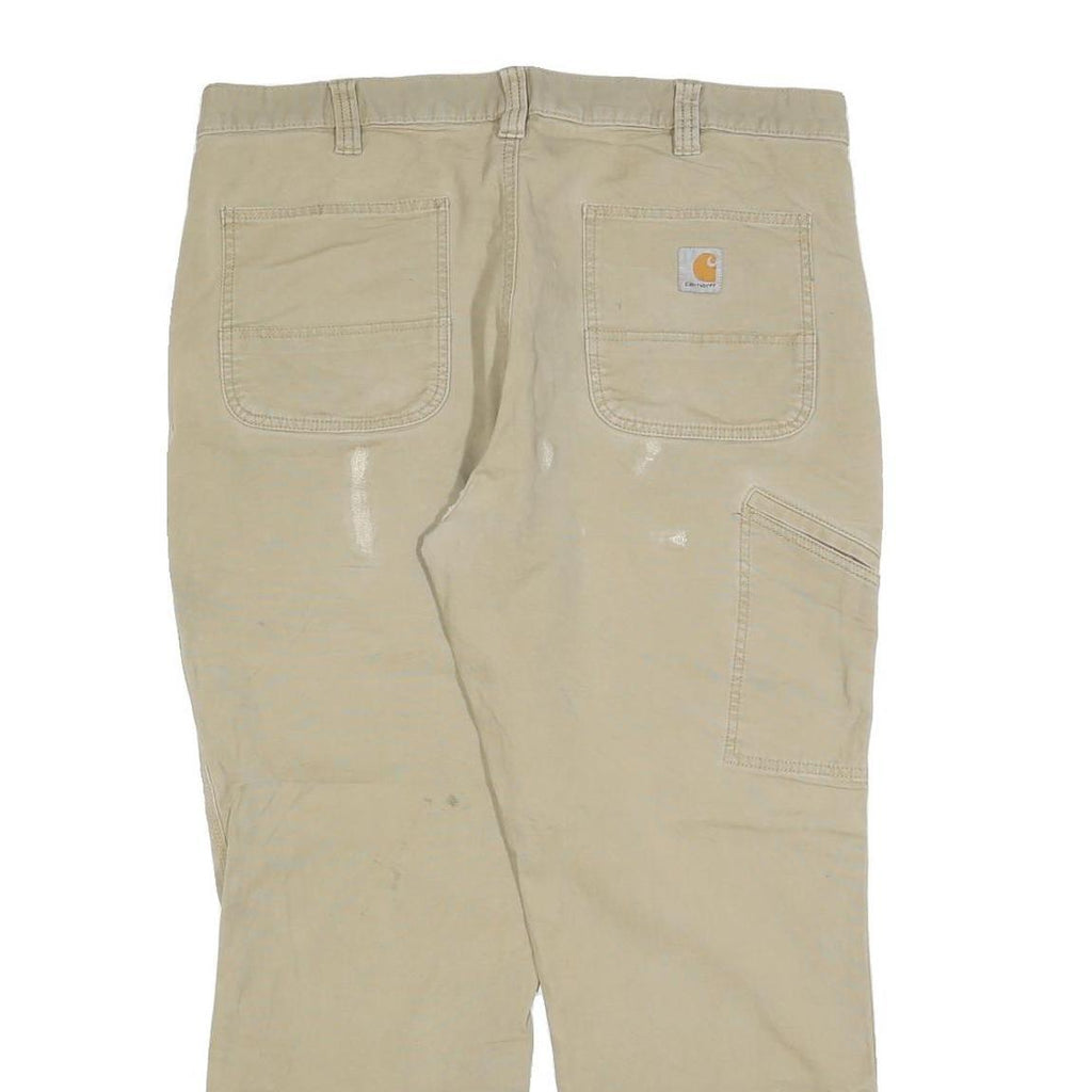CARHARTT Mens Jeans Beige Relaxed Straight Denim W38 L30 Workwear Durable
