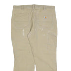 CARHARTT Mens Jeans Beige Relaxed Straight Denim W38 L30 Workwear Durable