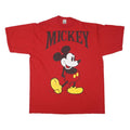 DISNEY Mens Red Mickey Graphic T-Shirt One Size Short Sleeve Crew Neck Casual