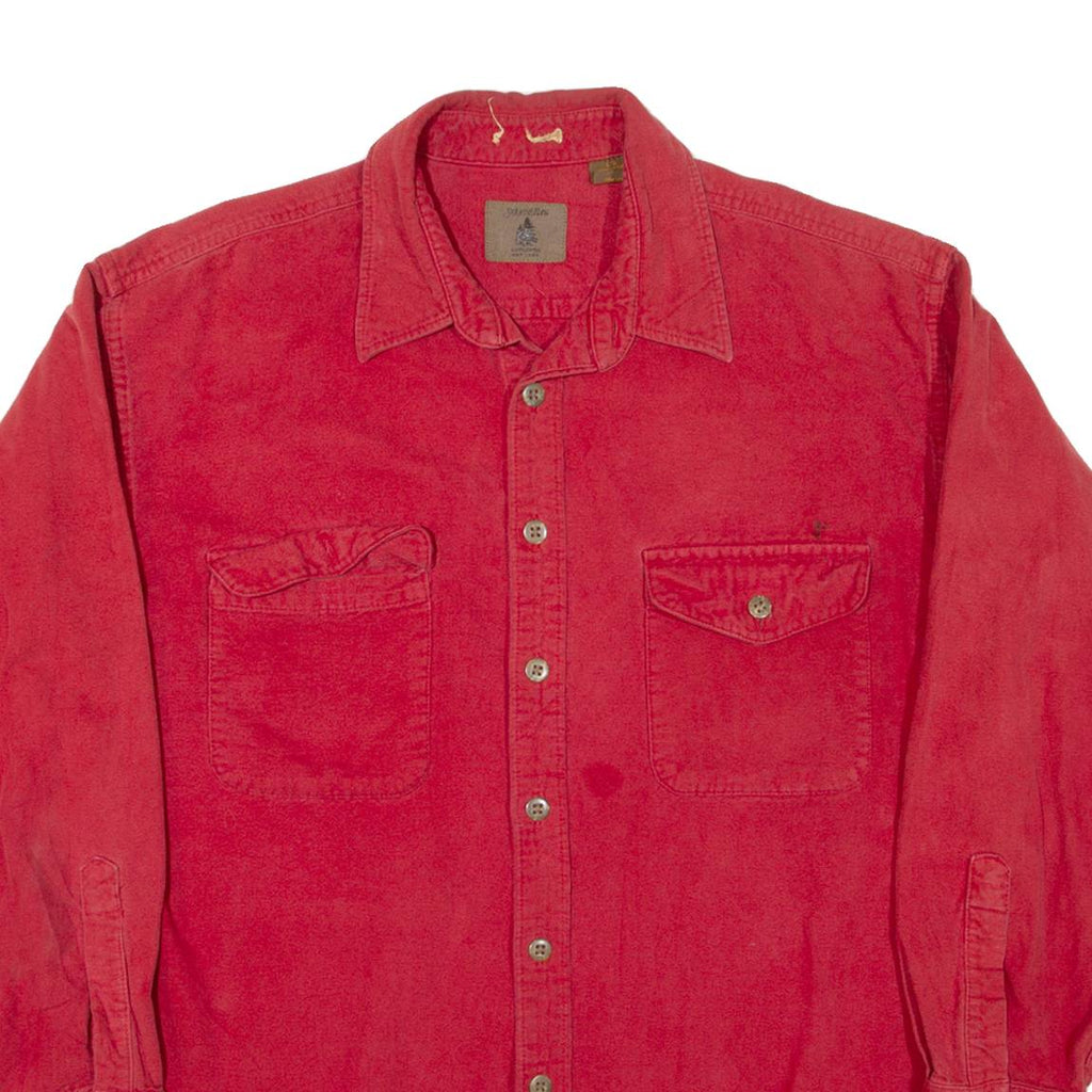 ST JOHNS BAY Mens Plain Shirt Red Long Sleeve L