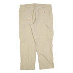 CARHARTT Mens Cotton Blend Beige Relaxed Fit Cargo Trousers W40 L30 Workwear