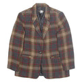 REQUIREMENTS Petite Womens Blazer Jacket Grey Wool Check UK 8