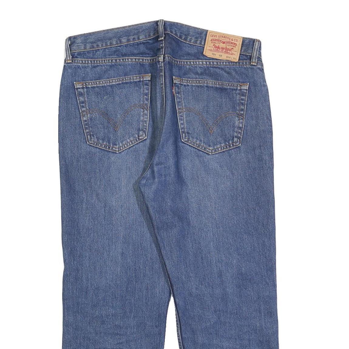 LEVI'S 751 02 Mens Jeans Blue Regular Straight Denim Medium W36 L27 Classic Fit