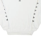 ADIDAS Womens White Sweatshirt Crew Neck UK 4 Cotton Blend Logo Print