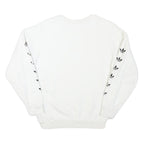 ADIDAS Womens White Sweatshirt Crew Neck UK 4 Cotton Blend Logo Print