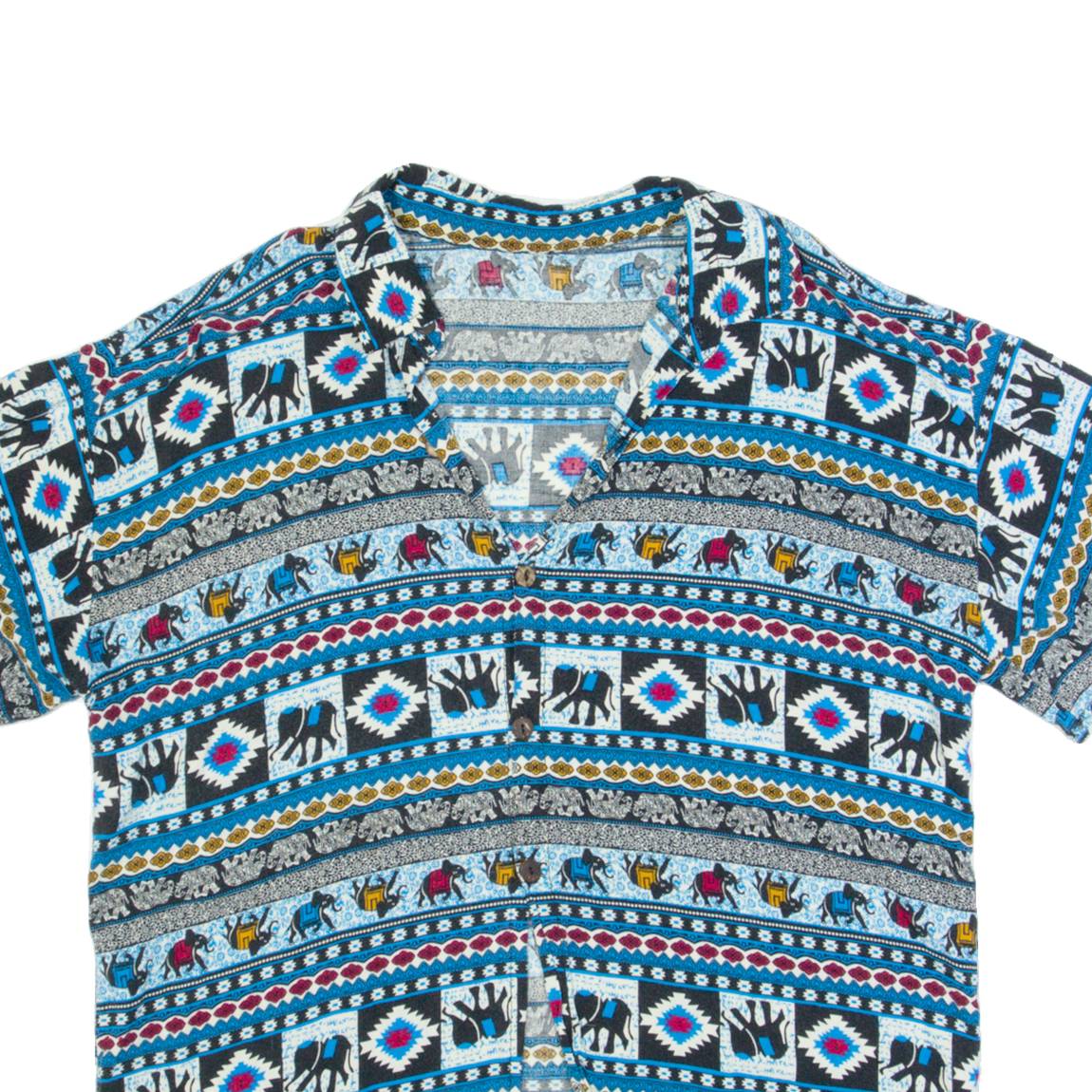 Mens Shirt Blue Fair Isle M