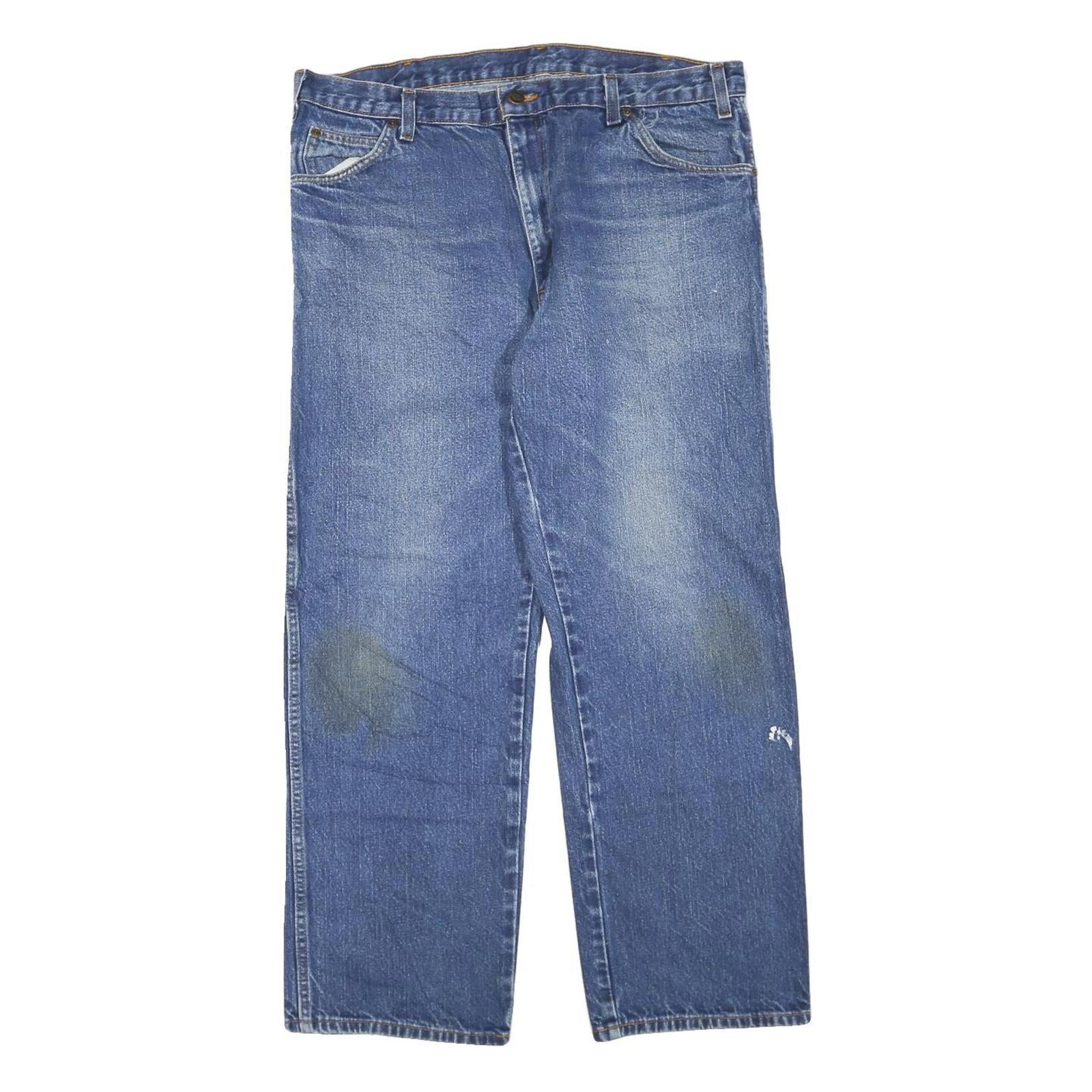 DICKIES Mens Regular Blue Denim Jeans W36 L30 Classic Zip Cotton Blend Workwear