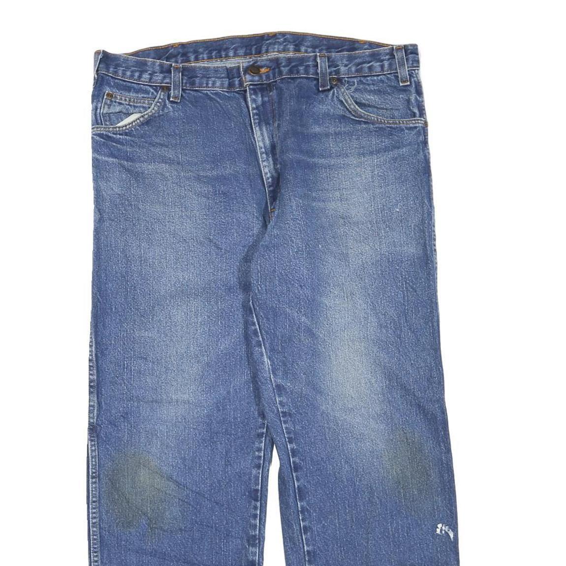 DICKIES Mens Regular Blue Denim Jeans W36 L30 Classic Zip Cotton Blend Workwear