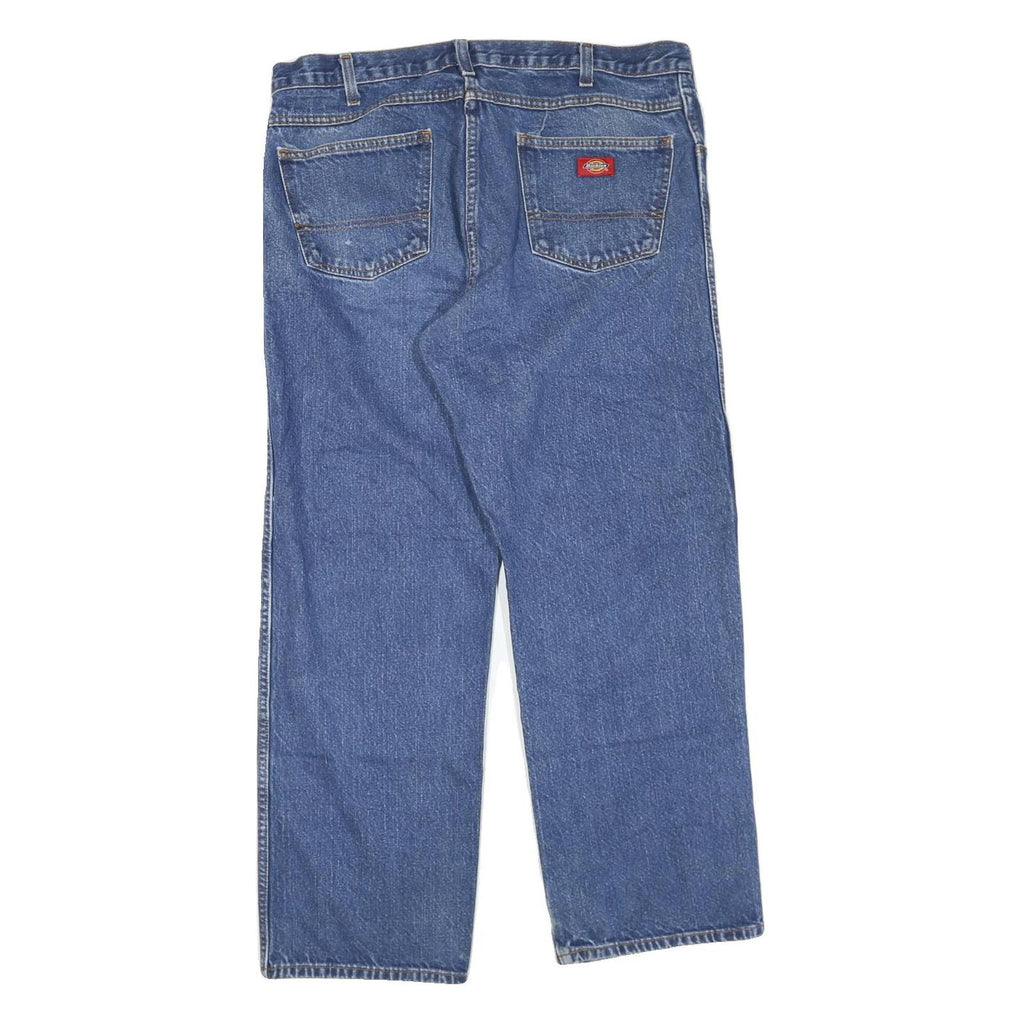 DICKIES Mens Regular Blue Denim Jeans W36 L30 Classic Zip Cotton Blend Workwear