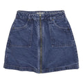 JACK WILLS Womens Blue Denim Mini Skirt Zip Front Pockets UK 8 Casual Wear