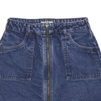 JACK WILLS Womens Blue Denim Mini Skirt Zip Front Pockets UK 8 Casual Wear