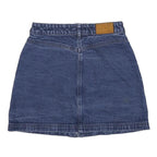 JACK WILLS Womens Blue Denim Mini Skirt Zip Front Pockets UK 8 Casual Wear
