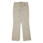 DICKIES Womens Cotton Blend Beige Regular Fit Straight Leg Trousers W26 L27