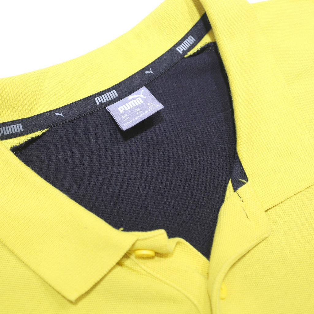 PUMA Mens Yellow & Black BVB 09 Short Sleeve Polo Shirt 2XL Cotton Blend