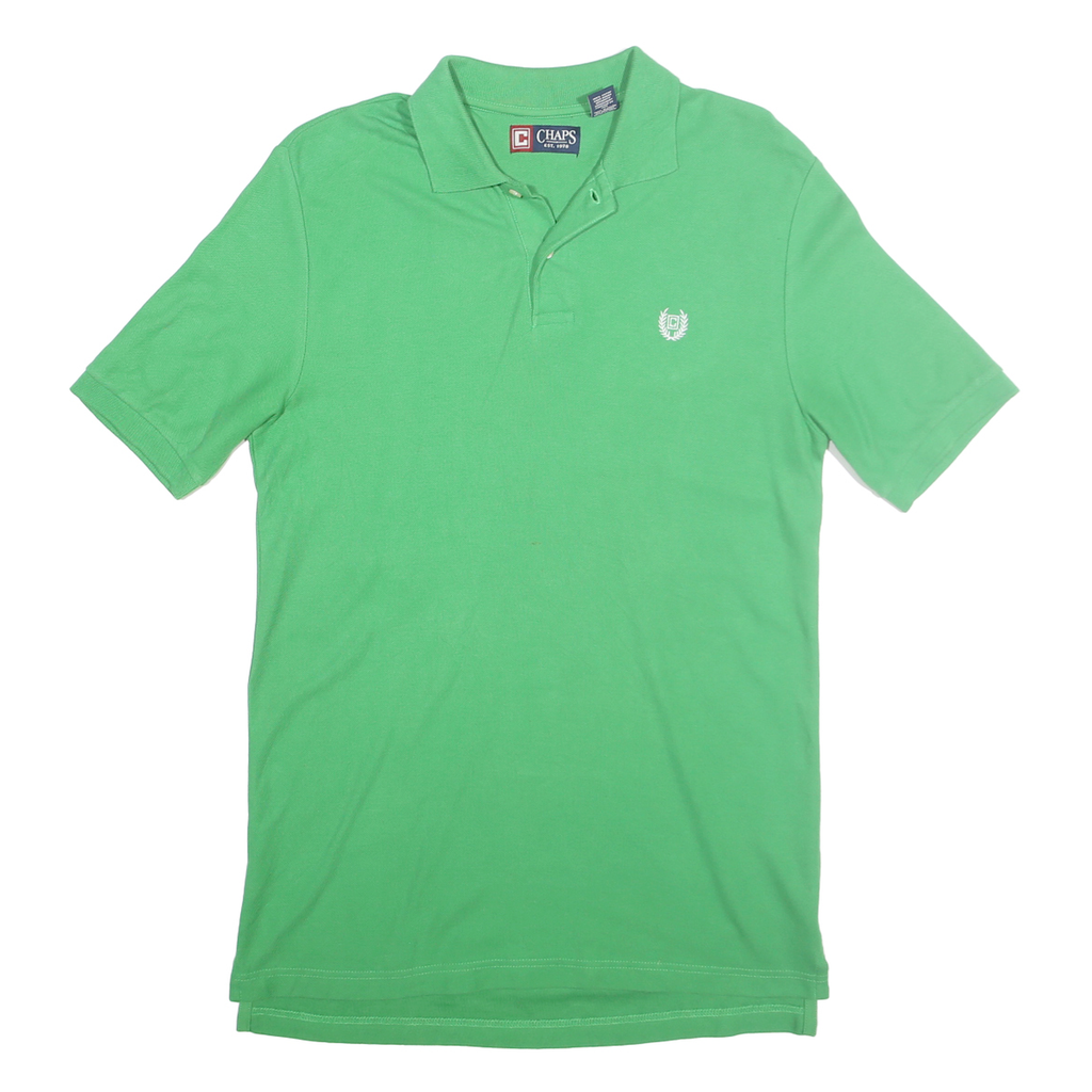 CHAPS Mens Green Polo Shirt S Short Sleeve Cotton Basic Casual