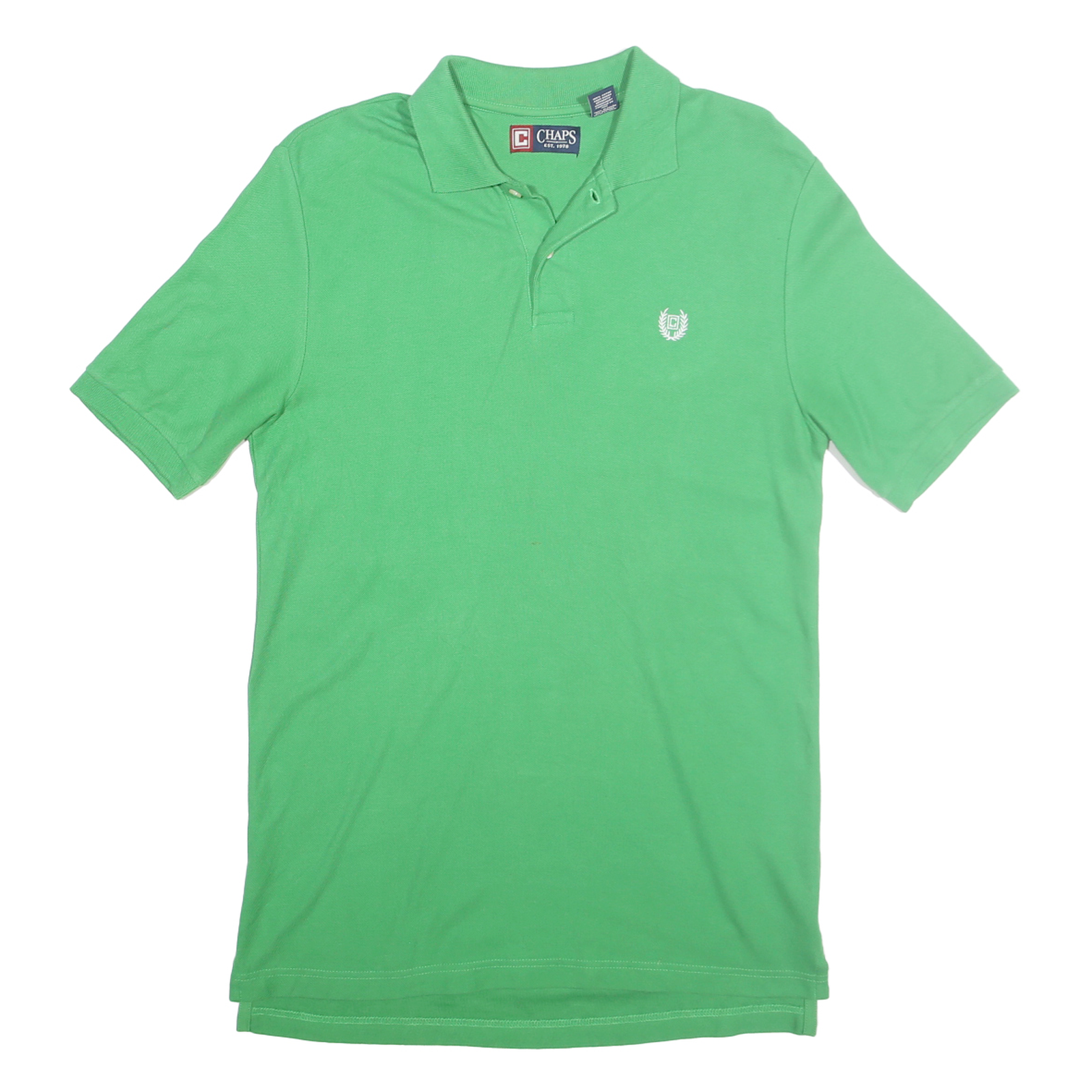 CHAPS Mens Green Polo Shirt S Short Sleeve Cotton Basic Casual