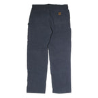 CARHARTT Mens Cotton Navy Regular Straight Trousers W40 L36 Workwear Zip Closure