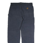 CARHARTT Mens Cotton Navy Regular Straight Trousers W40 L36 Workwear Zip Closure