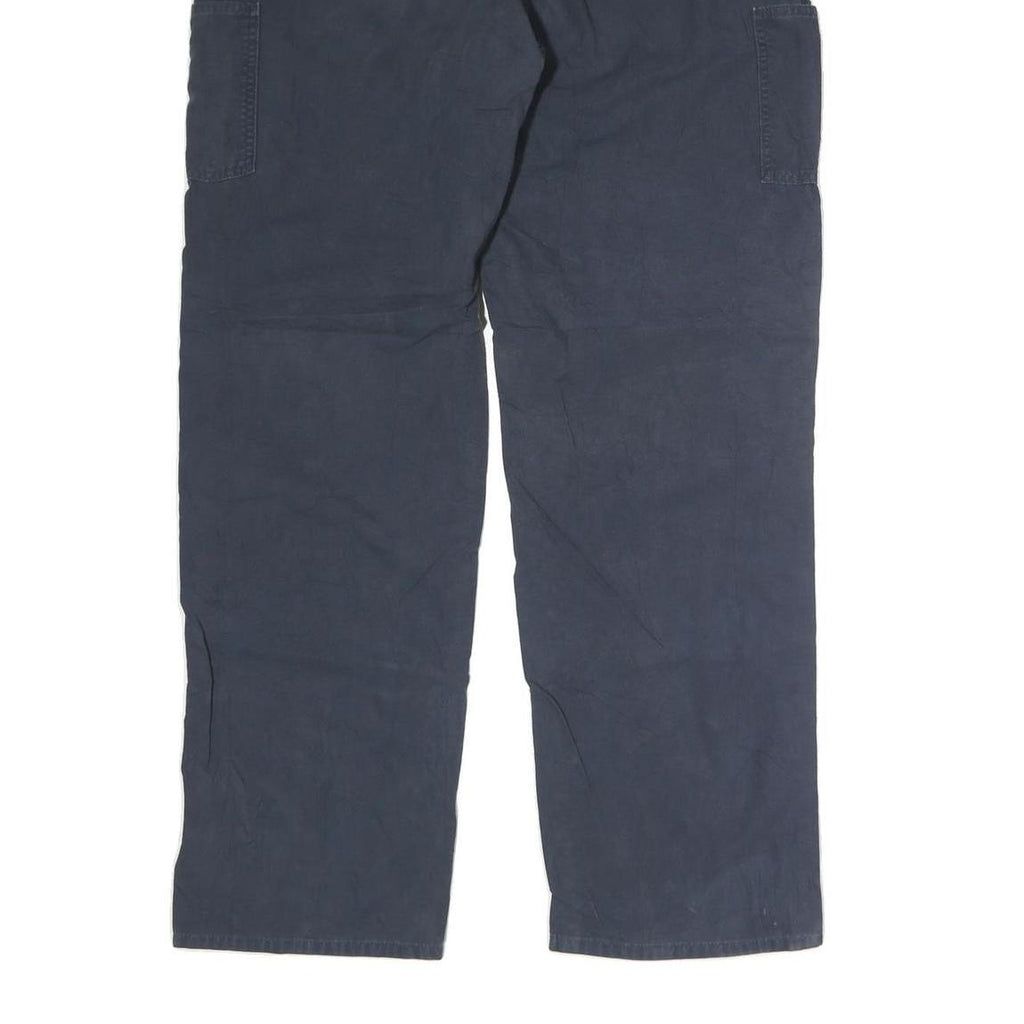 CARHARTT Mens Cotton Navy Regular Straight Trousers W40 L36 Workwear Zip Closure