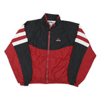 ADIDAS Mens Black & Red Track Jacket L Polyester Blend Zip Athletic Sportswear