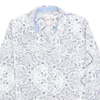 PEPE JEANS Womens White Blue Paisley Print Shirt Long Sleeve Collared S