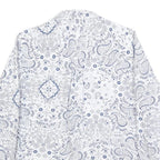PEPE JEANS Womens White Blue Paisley Print Shirt Long Sleeve Collared S