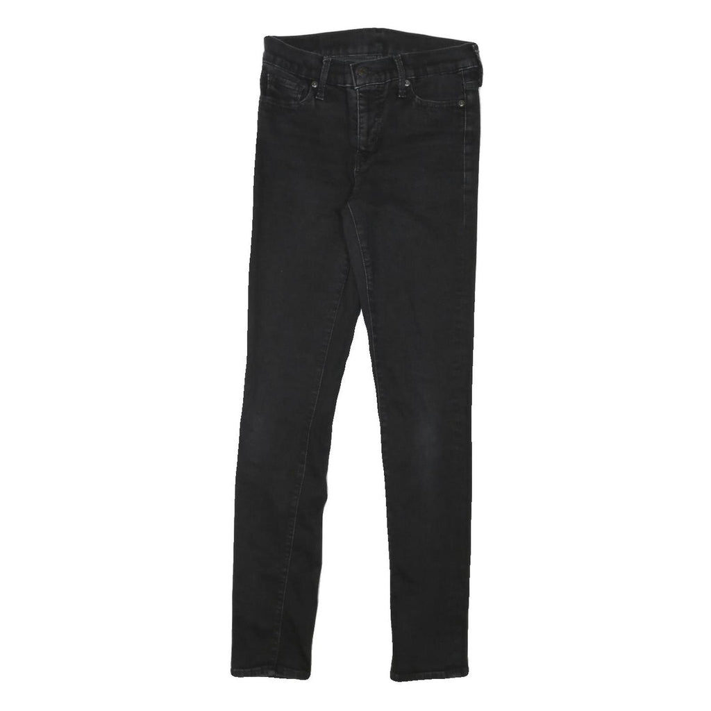 LEVI'S Womens Slim Black Skinny Denim Medium Wash W25 L29 Cotton Blend Zip Jeans