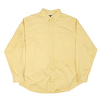ROUNDTREE AND YORKE Mens Yellow Shirt L Button-Down Cotton Blend Long Sleeve