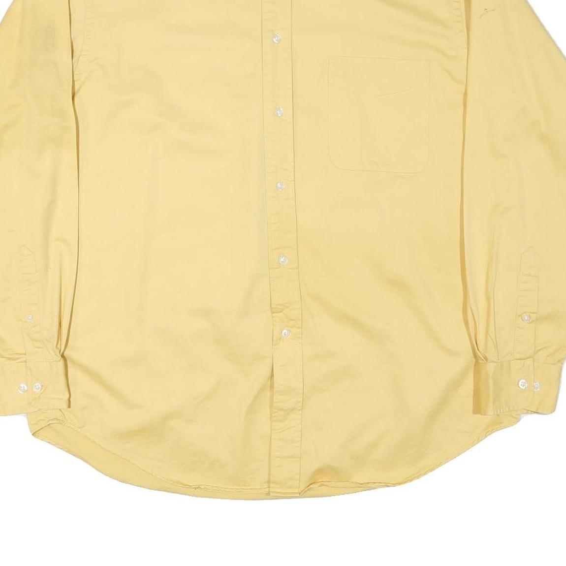ROUNDTREE AND YORKE Mens Yellow Shirt L Button-Down Cotton Blend Long Sleeve