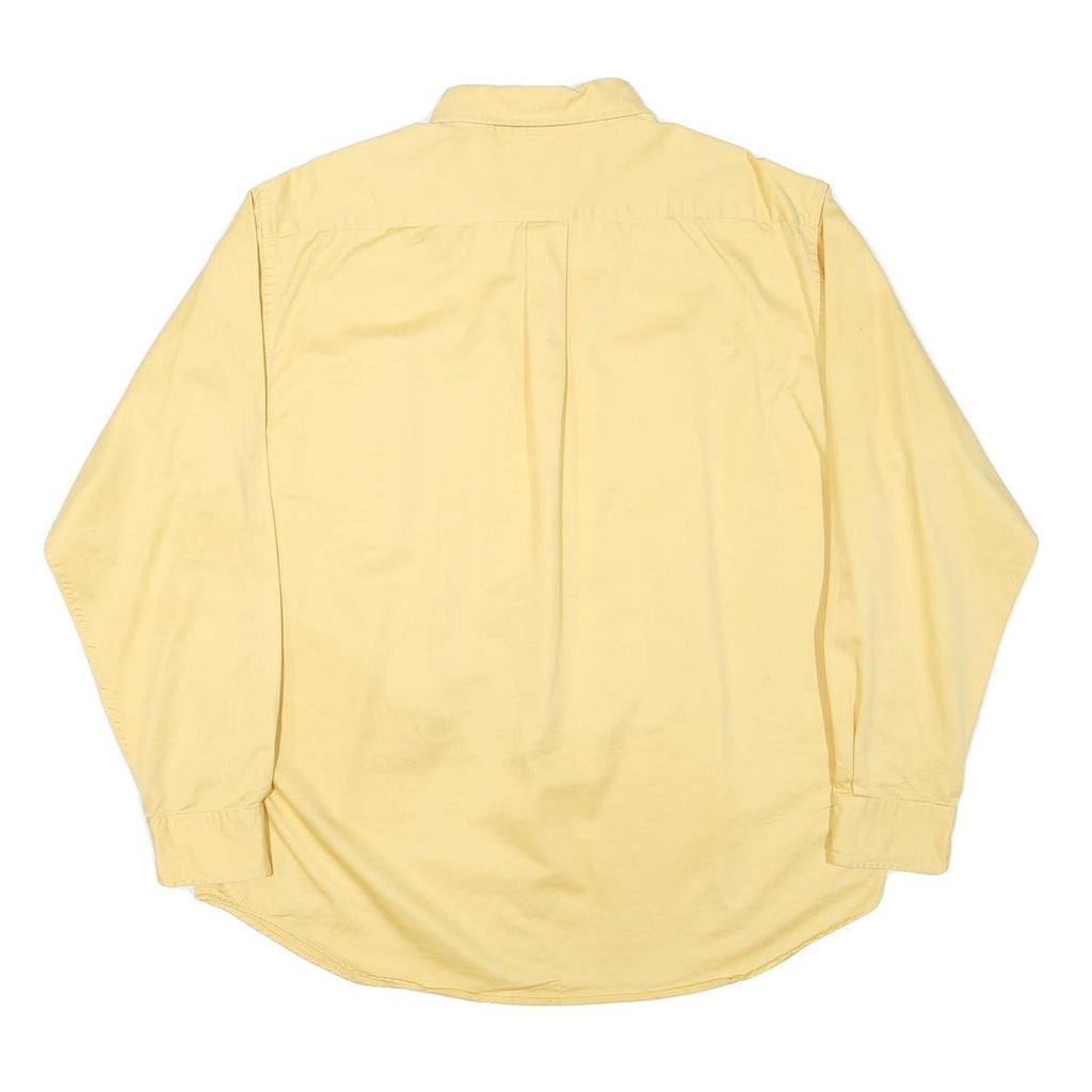 ROUNDTREE AND YORKE Mens Yellow Shirt L Button-Down Cotton Blend Long Sleeve