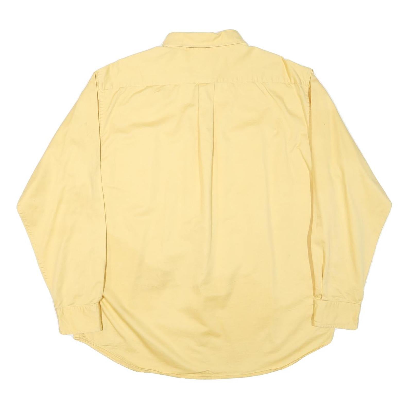 ROUNDTREE AND YORKE Mens Yellow Shirt L Button-Down Cotton Blend Long Sleeve