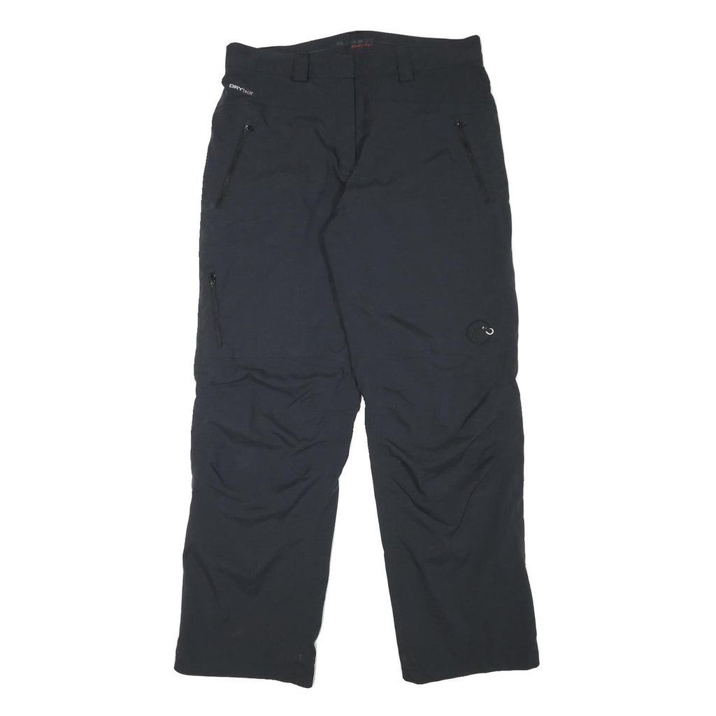 MAMMUT Womens Black Polyester Blend Relaxed Straight Lined Trousers W33 L31 Zip